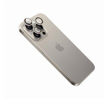 FIXED ochranná skla čoček fotoaparátů pro Apple iPhone 15 Pro/15 Pro Max, přírodní titan FIXGC2-1202-GD