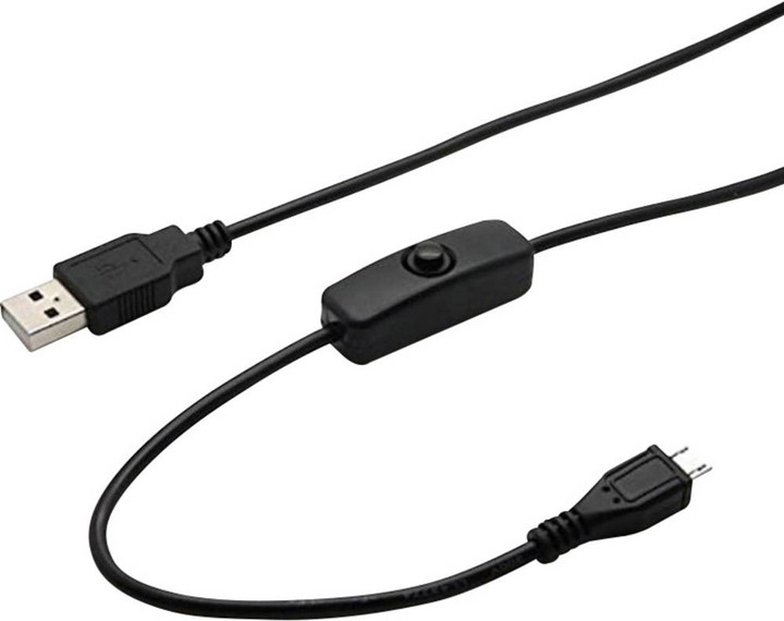 Raspberry Pi USB A na Micro USB B, napájecí kabel s vypínačem 1,5m_513935215