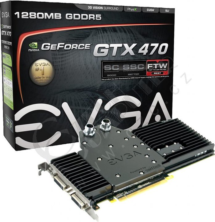 EVGA GeForce GTX 470 Hydro Copper FTW 1.2GB, PCI-E_333413013