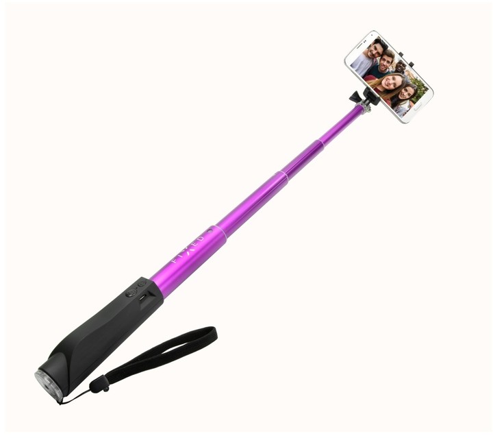 FIXED Bluetooth selfie stick s tlačítkem, růžová_88833075