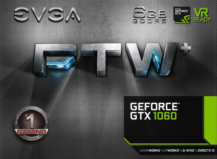 EVGA GeForce GTX 1060 FTW+ GAMING, 6GB GDDR5_288912669