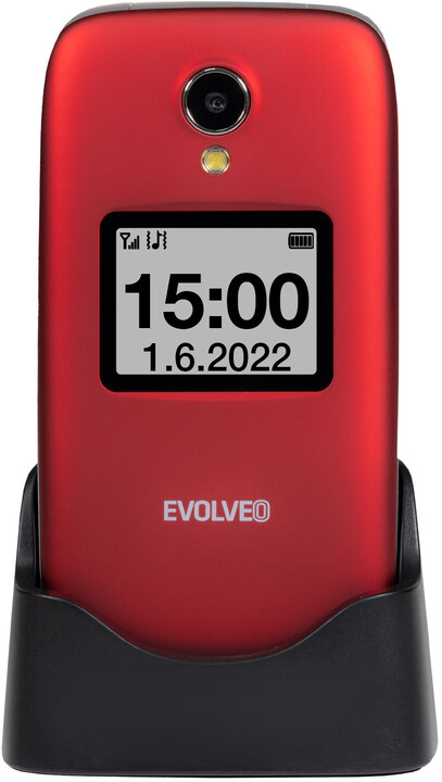 Evolveo EasyPhone FS s nabíjecím stojánkem, červená_986996096
