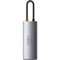 Baseus multifunkční HUB Metal Gleam Series 5v1 - USB-C PD 100W, 3xUSB 3.0, HDMI, šedá_978292746