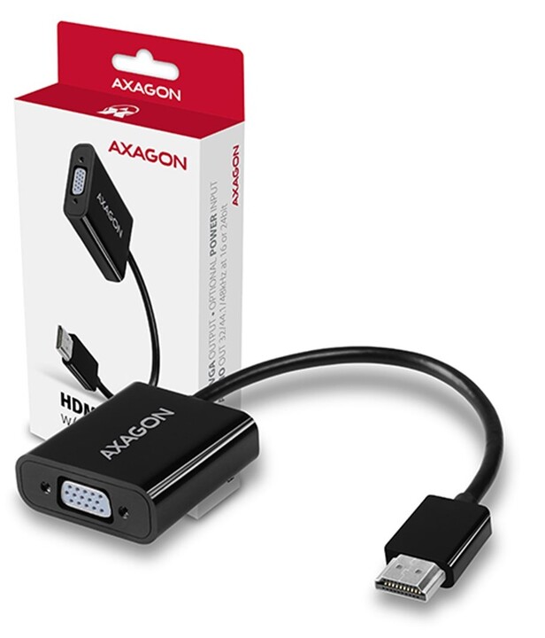 AXAGON RVH-VGAN HDMI - VGA adapter FullHD, 1920*1200, audio OUT, power IN_2000296238