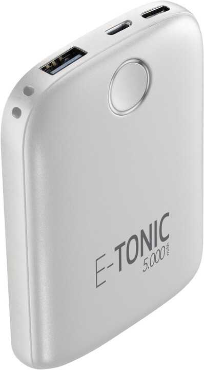CellilarLine powerbanka E-Tonic, 5000mAh, USB, 10W, bílá_583329965