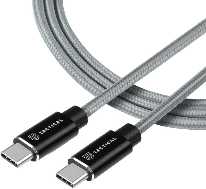 Tactical kabel Fast Rope Aramid USB-C - USB-C, 100W, 20V/5A, 1m, šedá_389105713