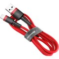 Baseus odolný nylonový kabel USB lightning 2.4A 1M, červená