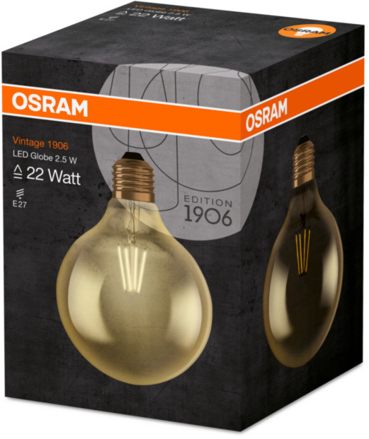 Osram LED Filament Vintage 1906 Globe 125 2,5W 825 E27 noDIM A+ 2500K_658179797