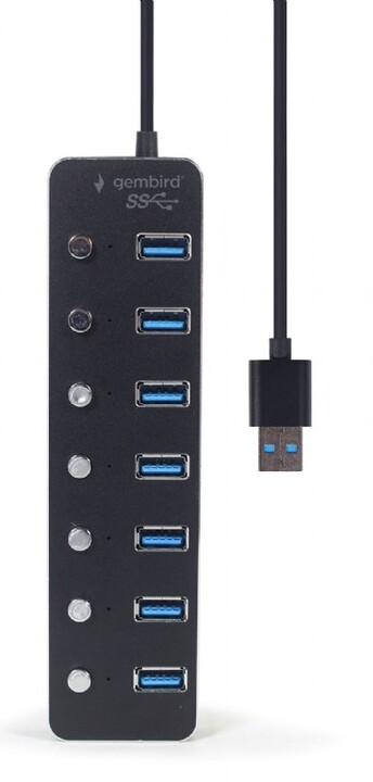 Gembird USB HUB 7-portový USB 3.1 Gen1, s vypínači_698640453