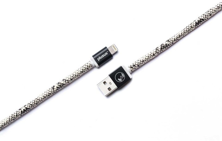PlusUs LifeStar Handcrafted USB Charge &amp; Sync cable (1m) Lightning - Black / White_663818906
