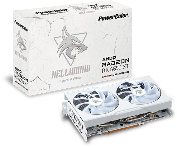 PowerColor Hellhound Spectral White AMD AMD Radeon™ RX 6650 XT, 8GB GDDR6_1992368339