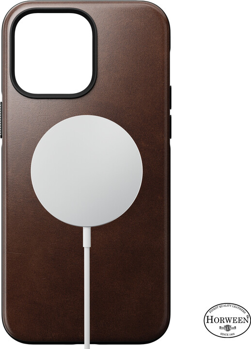 Nomad kožený zadní kryt MagSafe pro Apple iPhone 14 Pro Max, hnědá_542225766