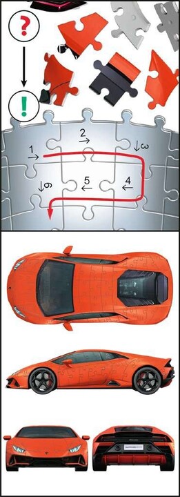 3D puzzle - Lamborghini Huracan Evo, 108 dílků_1203026187