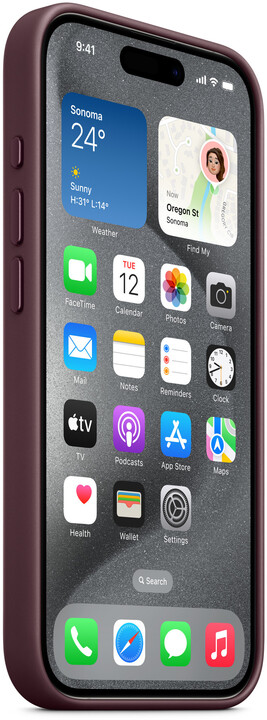 Apple kryt z tkaniny FineWoven s MagSafe na iPhone 15 Pro, morušově rudá_765057153