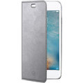 CELLY Air ultra tenké pouzdro typu kniha pro Apple iPhone 7, PU kůže, stříbrné