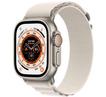 Apple Watch Ultra, 49mm, Cellular, Titanium, Starlight Alpine Loop - Medium_500449929