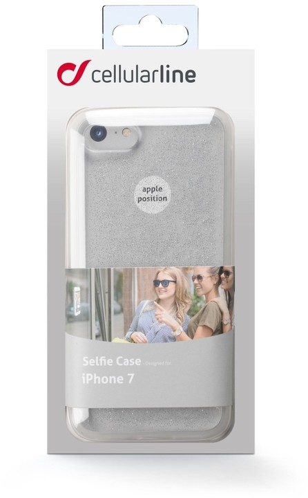 CellularLine SELFIE CASE pro Apple iPhone 7, stříbrné_31395200