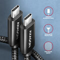 AXAGON kabel USB-C - USB-C, 240W 5A, ALU, opletený, 1,5m, černá_482527336