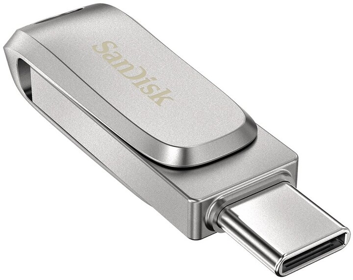 SanDisk Ultra Dual Drive Luxe USB-C 128GB, stříbrná_481100250