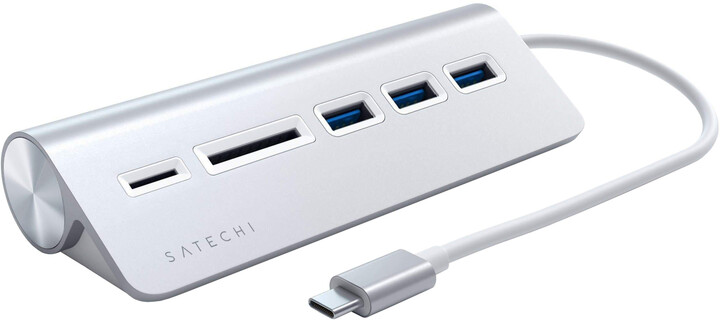 Satechi Type-C Aluminum USB HUB Card Reader, stříbrná_1034297612