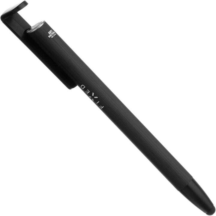 FIXED Pen - propiska 3v1 se stylusem a stojánkem, antibakteriální povrch, hliníkové tělo, černá_188805138