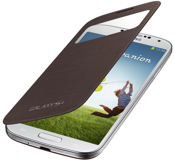 Samsung flipové pouzdro S-view EF-CI950BA pro Galaxy S4, hnědá_1020712028
