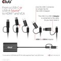Club3D adaptér USB Gen1 Type-C/-A to Dual HDMI (4K/30Hz) / VGA (1080/60Hz)_1174200372