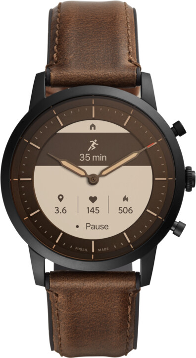 Fossil FTW7008 Hybrid Watch, M Dark Brown Leather_132305314