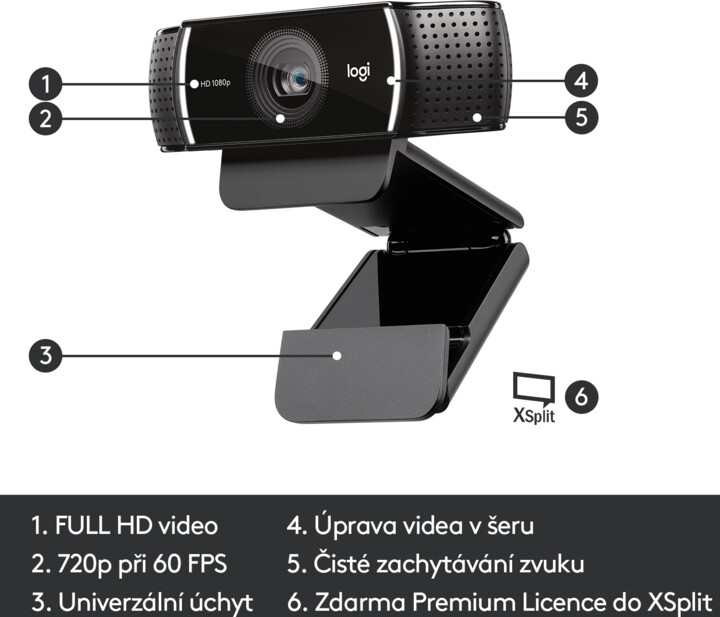 Logitech Webcam C922 Pro Stream, černá_1076002067