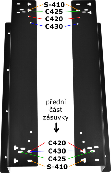 Virtuos držák pro zavěšení zásuvky C420/C425/C430/S-410, 2ks, černá