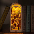 Stavebnice RoboTime miniatura domečku Slunečné městečko, zarážka na knihy, dřevěná, LED_1943078574