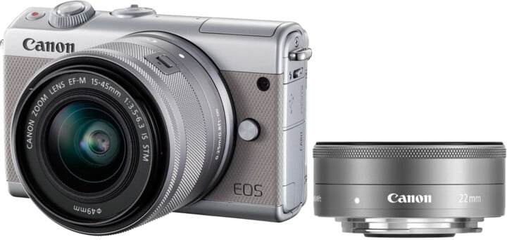 Canon EOS M100 + EF-M 15-45mm IS STM + EF-M 22mm STM, šedá_595369826