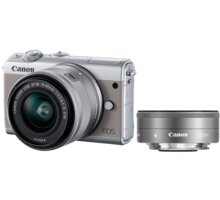 Canon EOS M100 + EF-M 15-45mm IS STM + EF-M 22mm STM, šedá_595369826