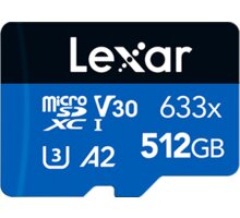 Lexar High-Performance 633x UHS-I U3 (Class 10) Micro SDXC 512GB + adaptér LSDMI512BB633A