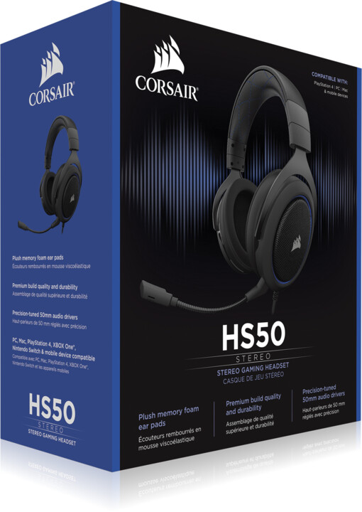 Corsair HS50 Stereo, modrá_1109990787