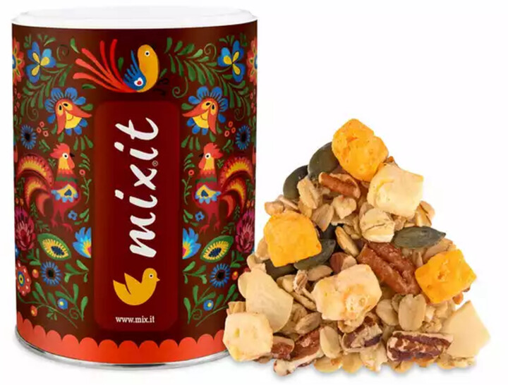 Mixit müsli Mix pro tatínky: Slaná granola s pečeným sýrem - granola/mix sýrů/ořechy, 250g_1103011578