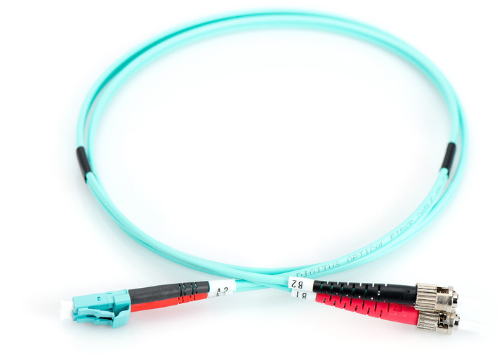 Digitus Fiber Optic Patch Cord, LC/ST Multimode 50/125 µ, OM3, Duplex, 2m