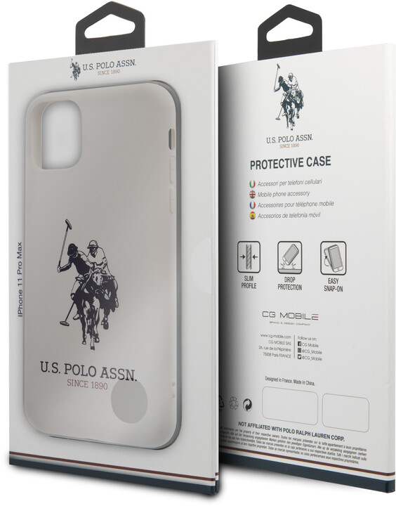 U.S. Polo silikonový kryt Big Horse pro iPhone 11 Pro Max, bílá_5962054