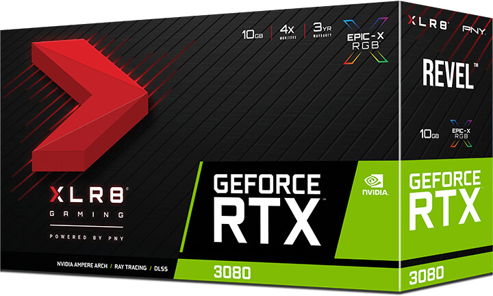 PNY GeForce RTX3080 10GB XLR8 Gaming REVEL EPIC-X RGB Triple Fan Edition, LHR, 10GB GDDR6X_1099104580