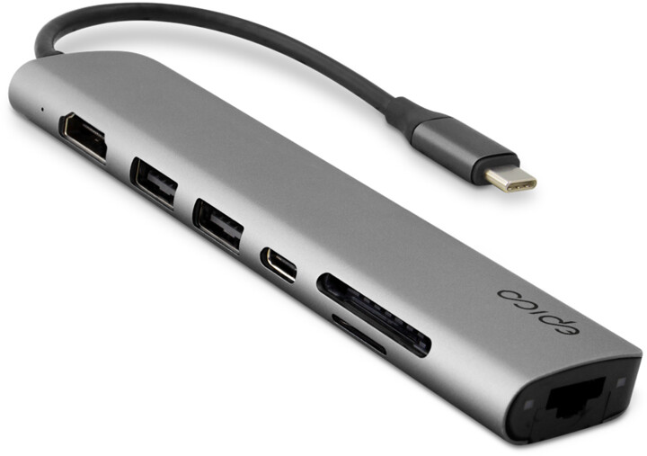EPICO Hub Multimedia 3 s rozhraním USB-C pro notebooky a tablety - vesmírně šedá_965693244