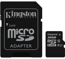 Kingston Micro SDHC 32GB Class 10 + adaptér SDC10/32GB