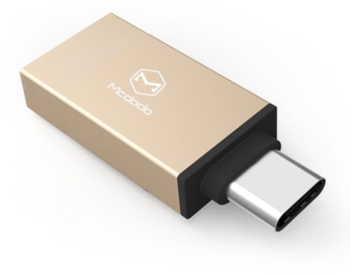 Mcdodo redukce z USB 3.0 A/F na USB-C s OTG, zlatá_847916278