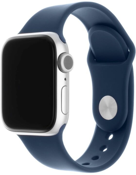 FIXED silikonový řemínek pro Apple Watch 42/44/45mm, 2 délky, tmavě modrá_1769913471