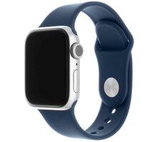 FIXED silikonový řemínek pro Apple Watch 42/44/45mm, 2 délky, tmavě modrá FIXSST-434-CBBL