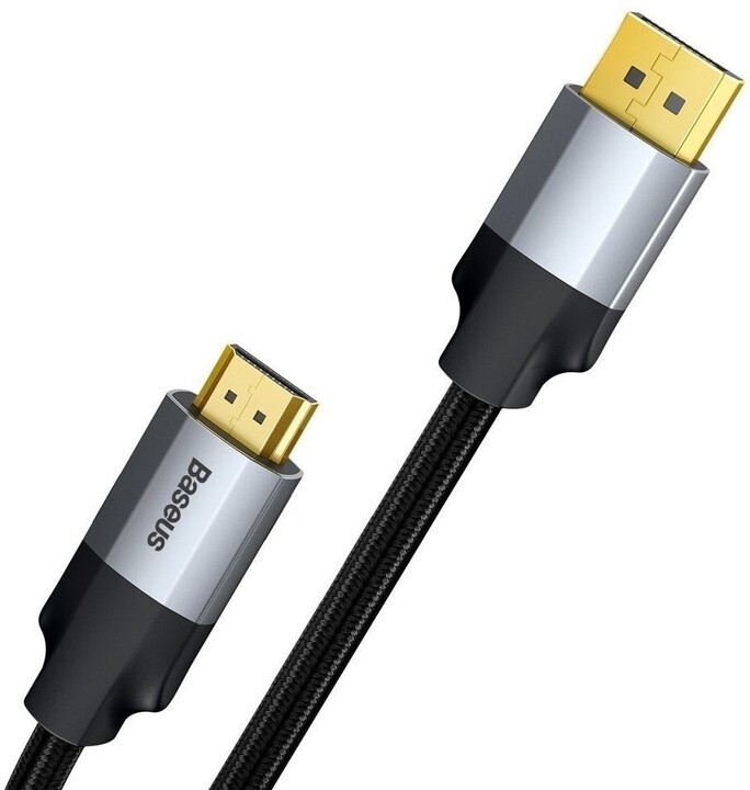 BASEUS kabel Cafule Series, HDMI - DisplayPort, 4K@60Hz, pozlacené kontakty, opletený, 1m, černá_914303903