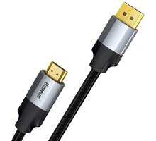 BASEUS kabel Cafule Series, HDMI - DisplayPort, 4K@60Hz, pozlacené kontakty, opletený, 1m, černá_914303903