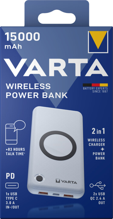 VARTA bezdrátová powerbanka Portable Wireless, 15000mAh_1259811658