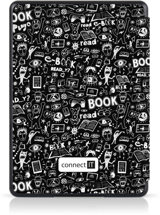 CONNECT IT pouzdro pro Amazon Kindle 2021 (11th gen.), doodle černá