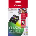 Canon CLI-526 Photo Value pack + 4x6 Photo Paper (PP-201 50sheets)