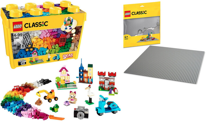 Extra výhodný balíček LEGO® Classic - Velký kreativní box 10698, Šedá podložka na stavení 11024_498391979